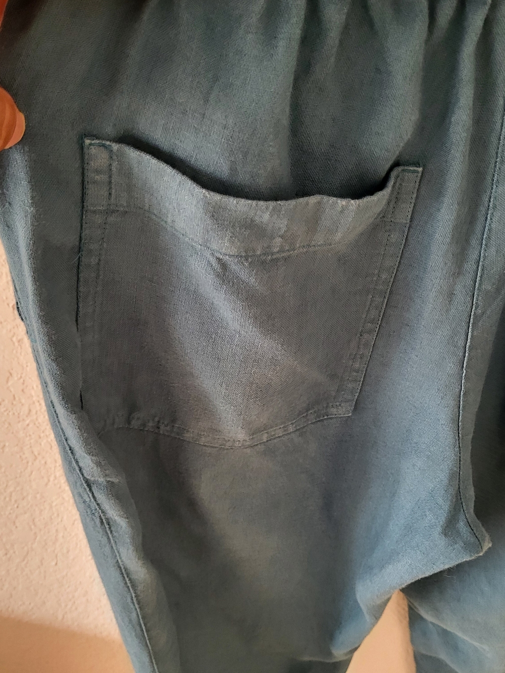 Not Perfect Linen Athens 2 Linen Pants In Dark Turqouise - Picture 4 of 16
